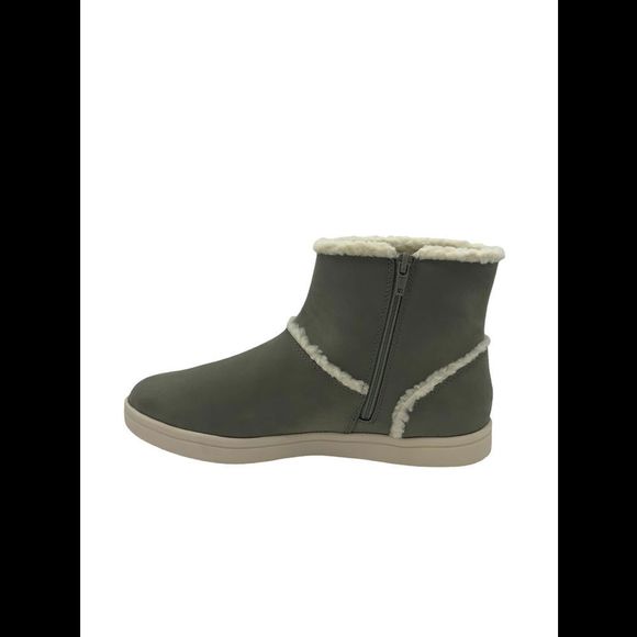 CLOUDSTEPPERS by Clarks Faux Fur Ankle Boots Step Glow Olive Taupe - Wide - Picture 2 of 5